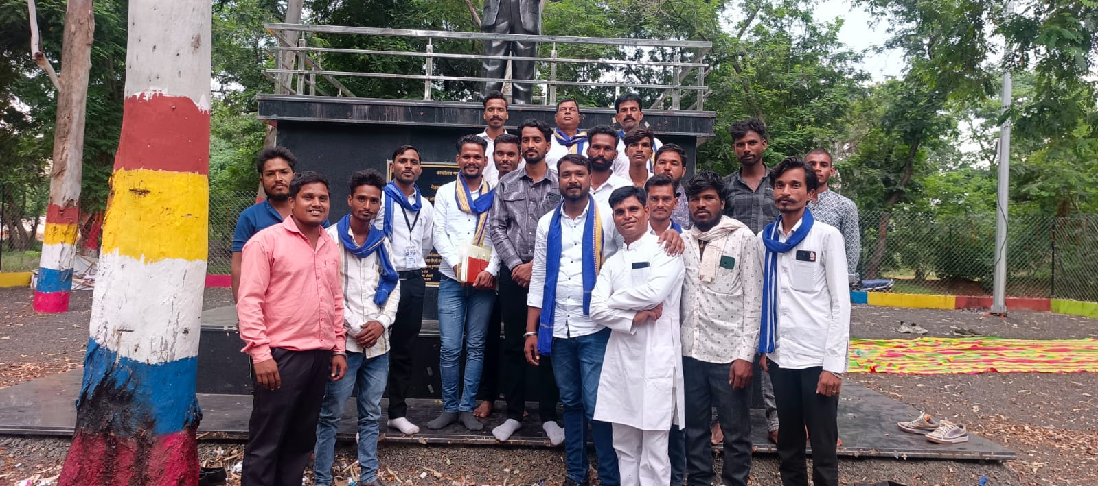 बाबा साहब अंबेडकर की प्रतिमा स्थल पर हुई समीक्षा बैठक
